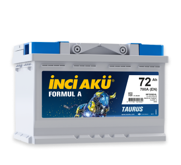 İnci Akü Formul A Asia Ters Kutup 12V 72Ah 750CCA Akü